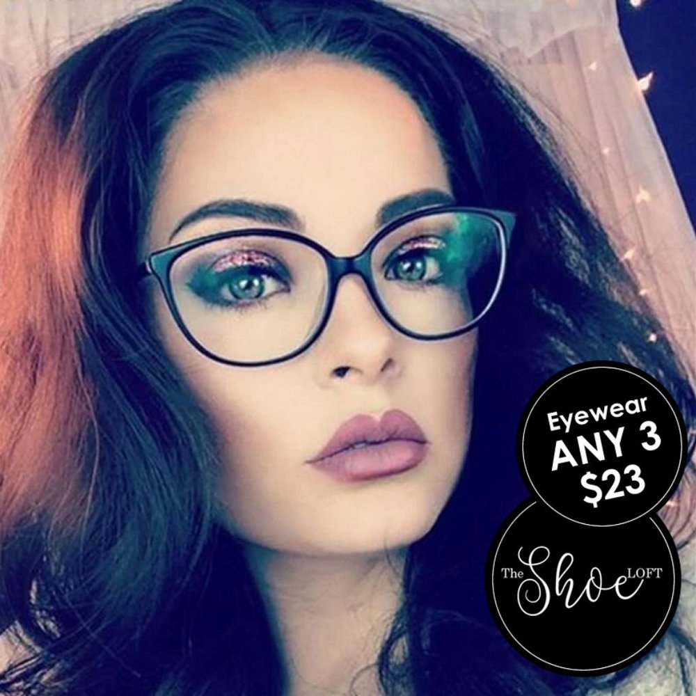 Black or Tortoise Non-Prescription Cat Eye Glasses